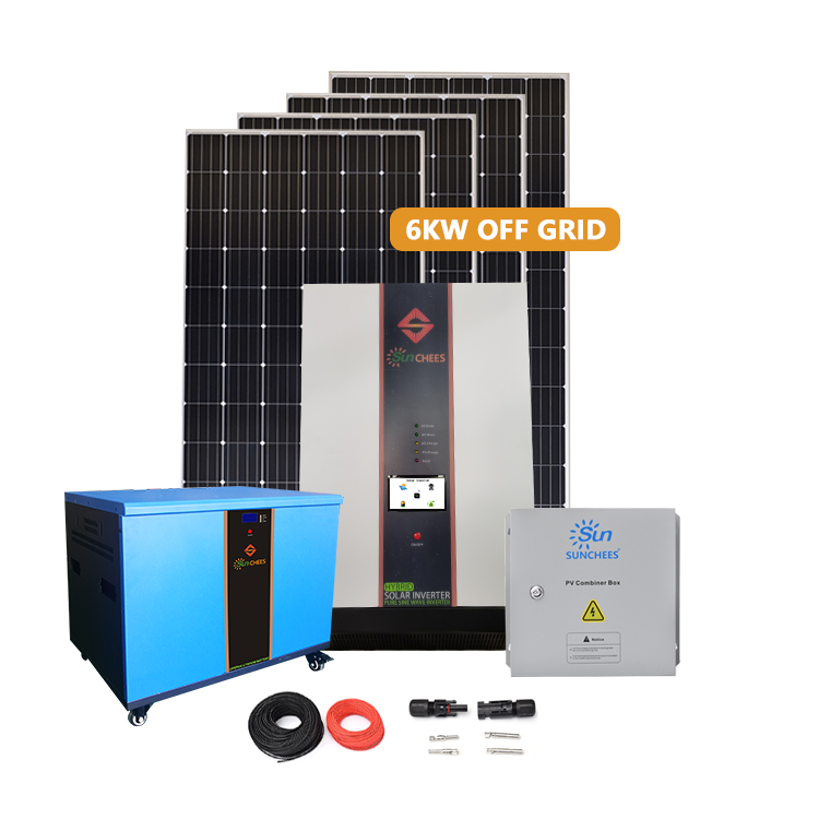complete solar power system maufacturer 6Kw Off Grid Solar System with lithium battery