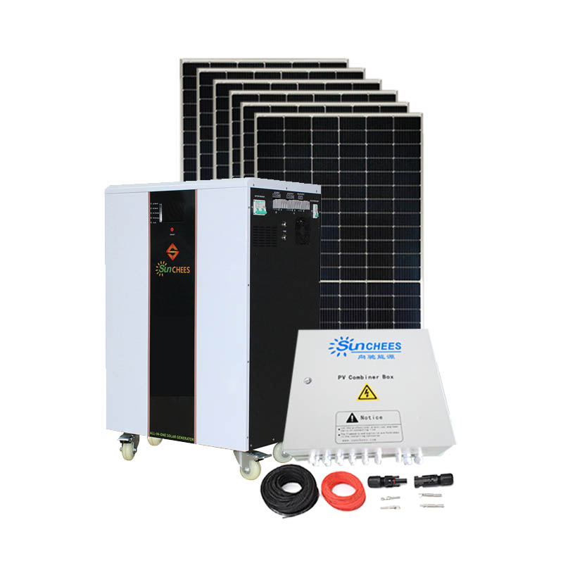 Whole House Solar Power Generator All In One 5000w Solar Power Station Lifepo4 Battery Home Solar Generator